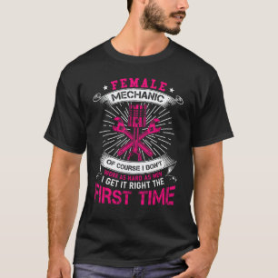 Female Mechanic Car Repair Racing Cars Motorcycle T-Shirt