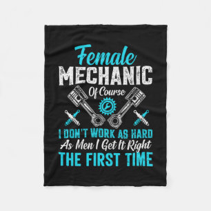 Female Mechanic Fleece Blanket