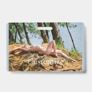 Female Model Sunbathing Thunder_Cove ID Badge