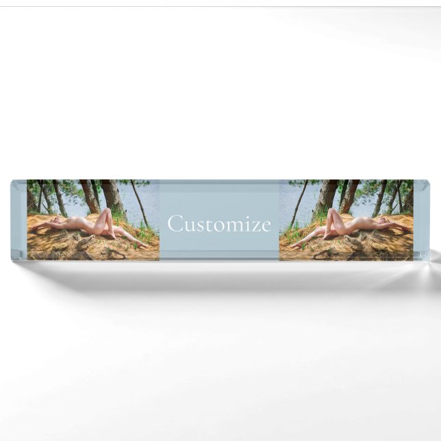 Female Model Sunbathing Thunder_Cove  Nameplate (Front)