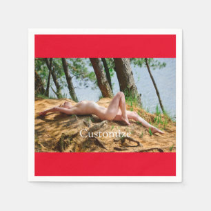 Female Model Sunbathing Thunder_Cove Napkin
