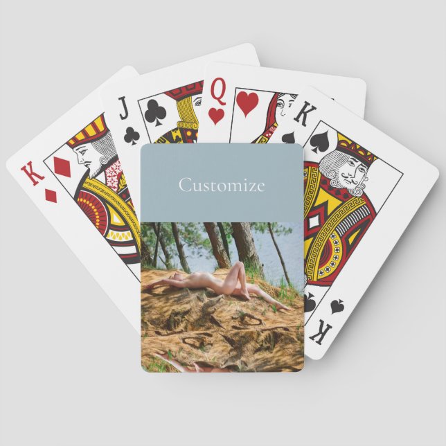 Female Model Sunbathing Thunder_Cove  Playing Cards (Back)