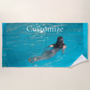 Female Model Swimming Thunder_Cove Beach Towel