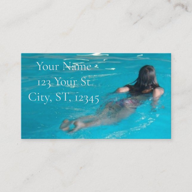 Female Model Swimming Thunder_Cove Business Card (Front)