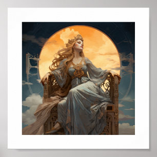 Female Moon Goddess Poster