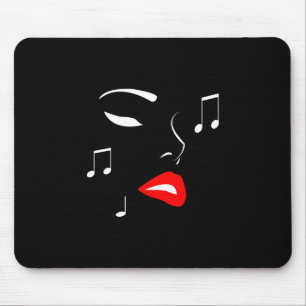 Female Music Face Mouse Pad