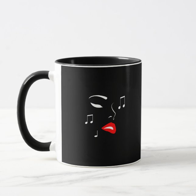Female Music Face Mug (Left)