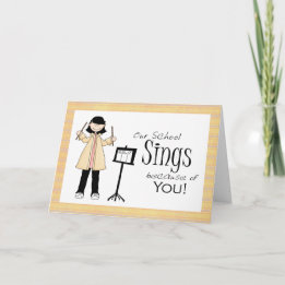 Female Music Teacher Appreciation Thank You Card