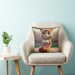 Female Netball Cat, Cushion