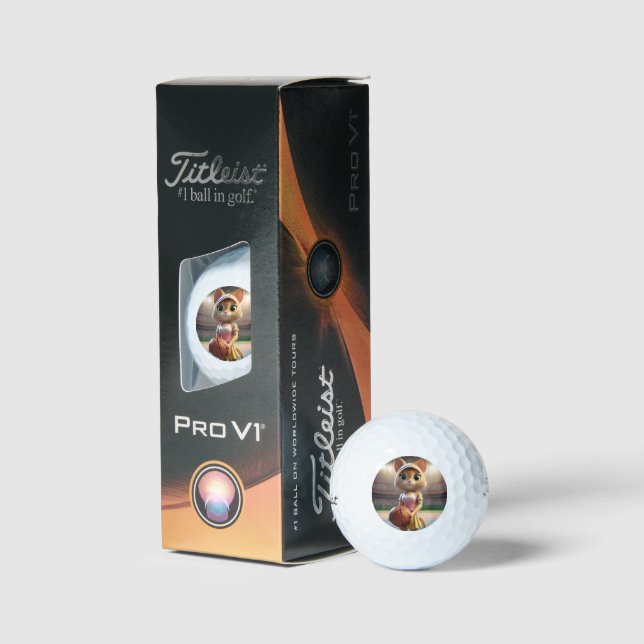 Female Netball Cat,  Golf Balls (Packaging)