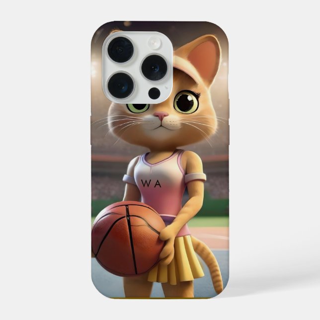 Female Netball Cat, iPhone Case (Back)