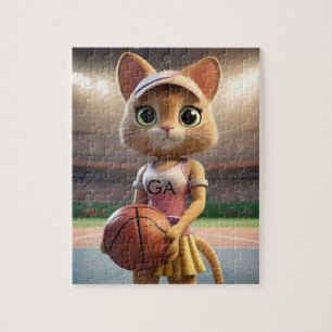 Female Netball Cat,  Jigsaw Puzzle