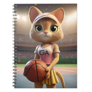 Female Netball Cat, Notebook
