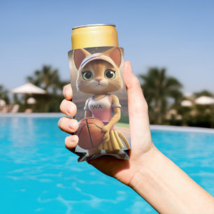 Female Netball Cat, Seltzer Can Cooler