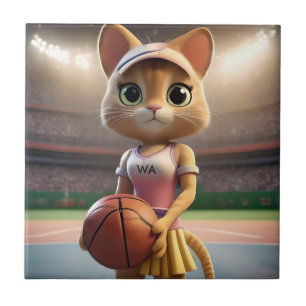 Female Netball Cat, Tile