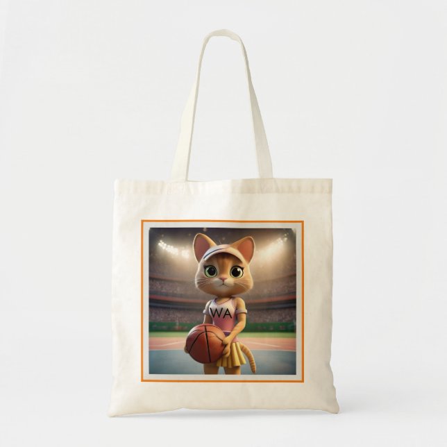 Female Netball Cat,  Tote Bag (Front)