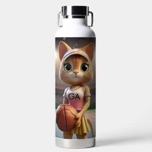 Female Netball Cat, Water Bottle
