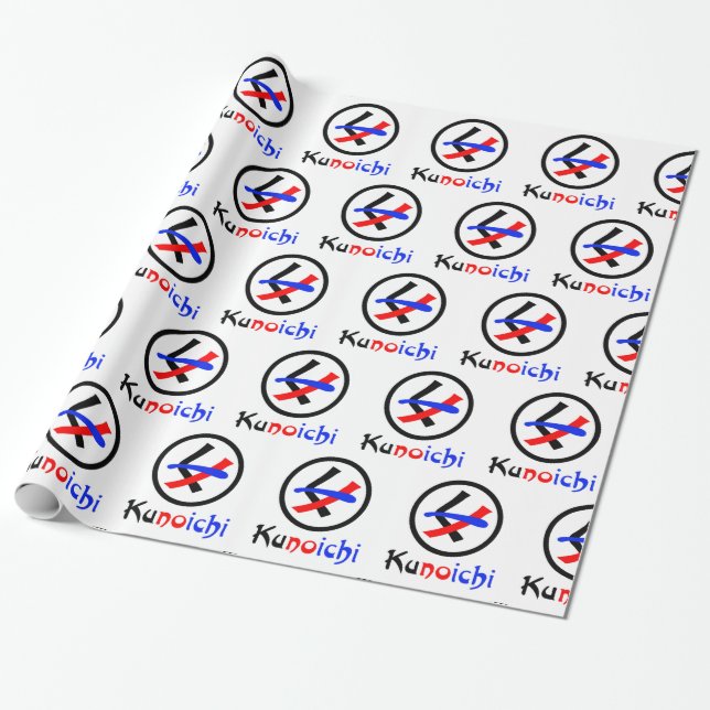 Female Ninja Kunoichi くノ一 Wrapping Paper (Unrolled)