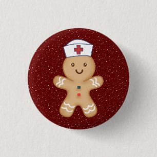 Female Nurse Day Mum Appreciation Red Cross Cookie 3 Cm Round Badge