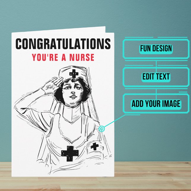 Female Nurse Graduation Vintage Congratulations Card (This card that is perfect for a nurse graduate.)
