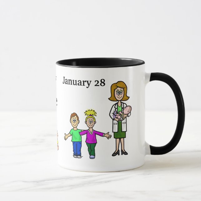 Female Paediatrician and Children Personalise Mug (Right)