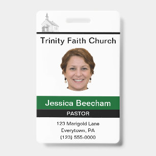 Female Pastor Custom ID Badge