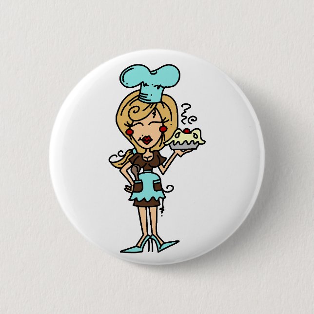 Female Pastry Chef - Blonde T-shirts and Gifts 6 Cm Round Badge (Front)