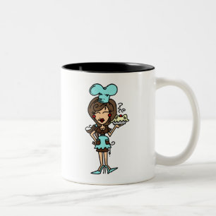 Female Pastry Chef - Brunette T-shirts and Gifts Two-Tone Coffee Mug