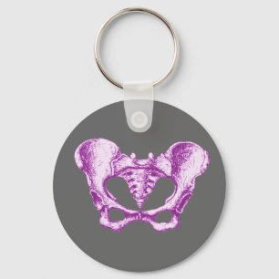 Female Pelvis Purple Key Ring