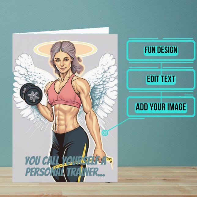 Female Personal Trainer or Coach Gym Birthday Card (This fun card is specifically for the personal trainer friend in your life.)