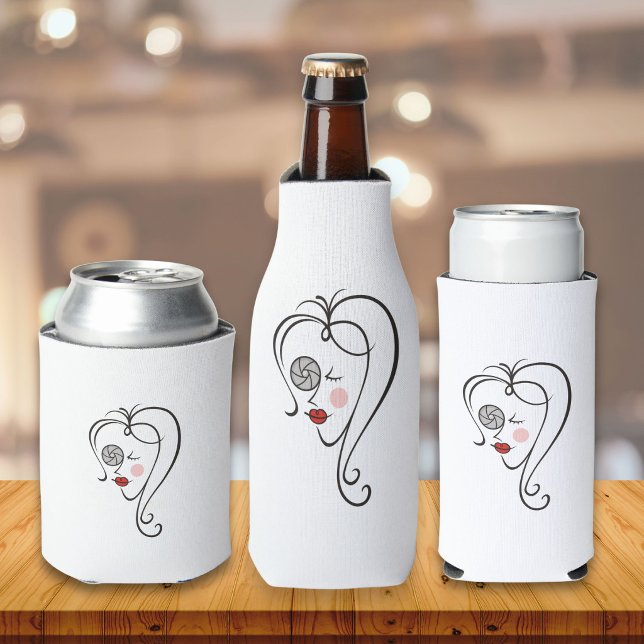 Female Photographer Bottle Cooler (Creator Uploaded)