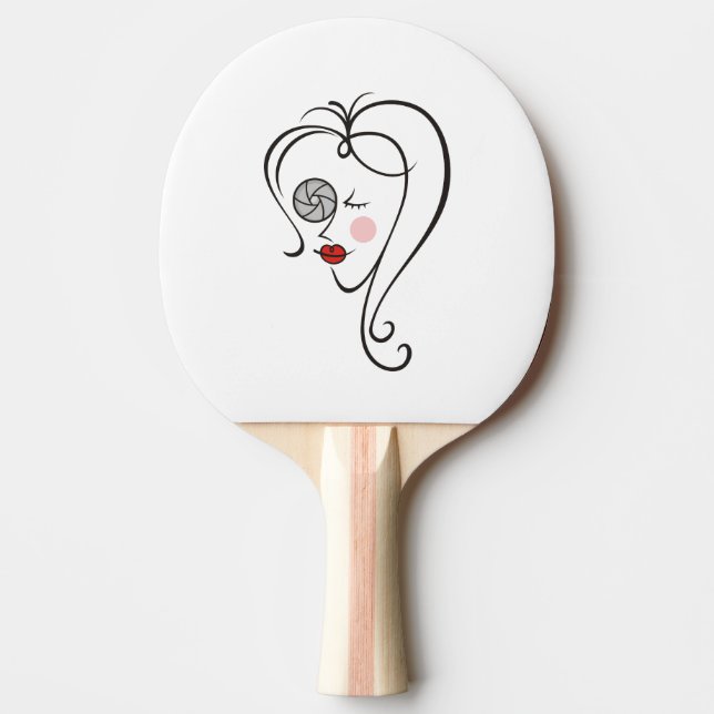 Female Photographer Ping Pong Paddle (Front)