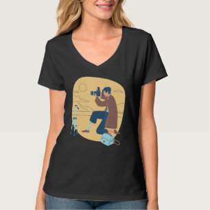 Female Photographer Stock Photography Community D T-Shirt