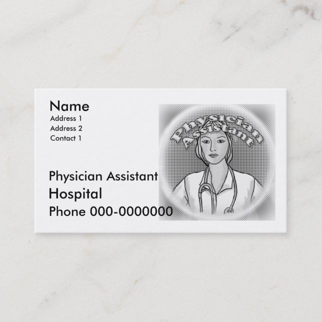 Female Physician Assistant Business Cards (Front)
