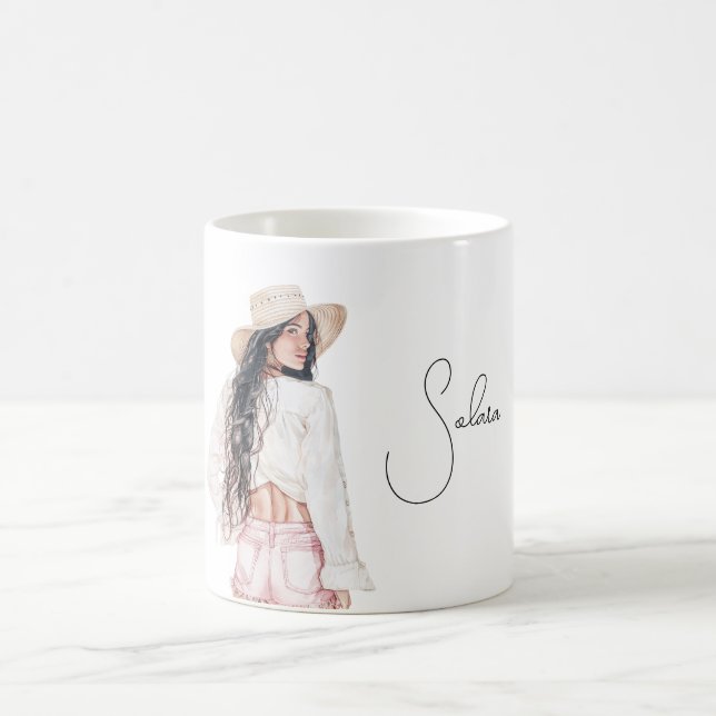 Female Pink Shorts  Coffee Mug (Center)