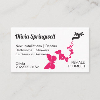 Female Plumber Business Card