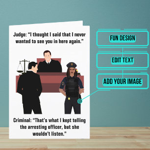 Female Police Officer Funny Birthday Card