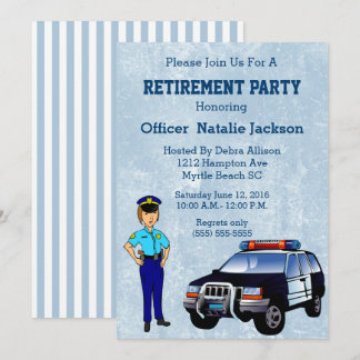 Female Police Officer Retirement Party Invitation