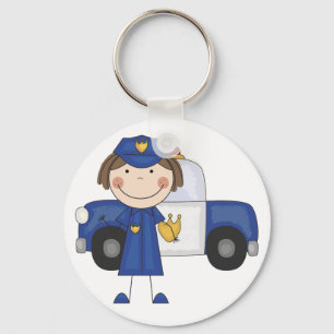 Female Police Officer Tshirts and Gifts Key Ring