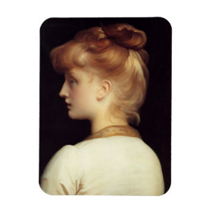 Female Portrait From Behind (by Frederic Leighton) Magnet