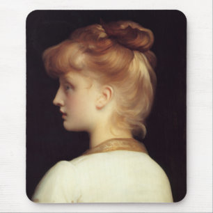 Female Portrait From Behind (by Frederic Leighton) Mouse Pad