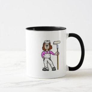Female Professional House Painter with Roller Mug