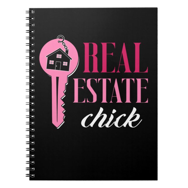 Female Real Estate Agent Funny Estate Broker Notebook (Front)
