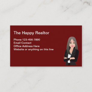 Female Real Estate Agent Photo Template Business Card