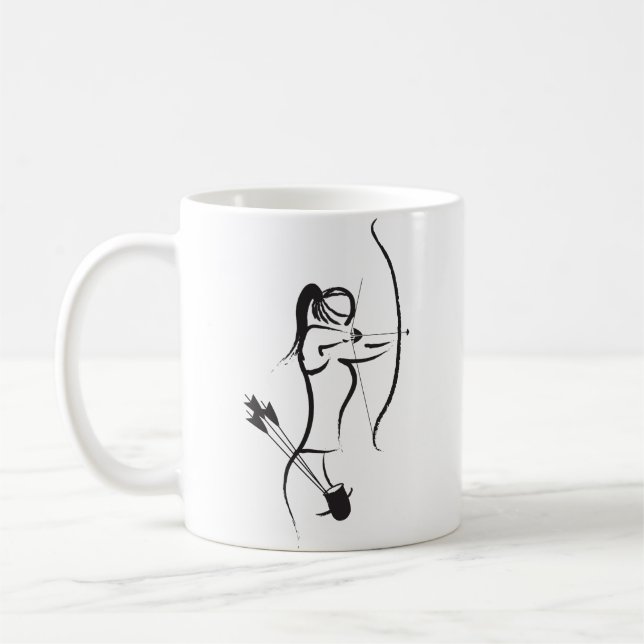Female Recurve Archer Coffee Mug (Left)