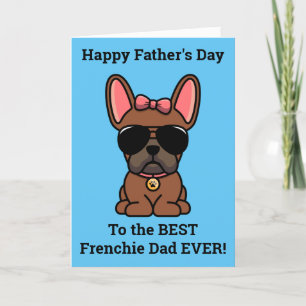Female Red Fawn French Bulldog Father's Day Card