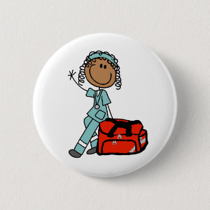 Female Respiratory Therapist or EMT 6 Cm Round Badge