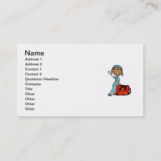 Female Respiratory Therapist or EMT Business Card (Front)