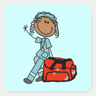 Female Respiratory Therapist or EMT Square Sticker