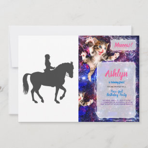 female riding horse  - Choose background colour Invitation